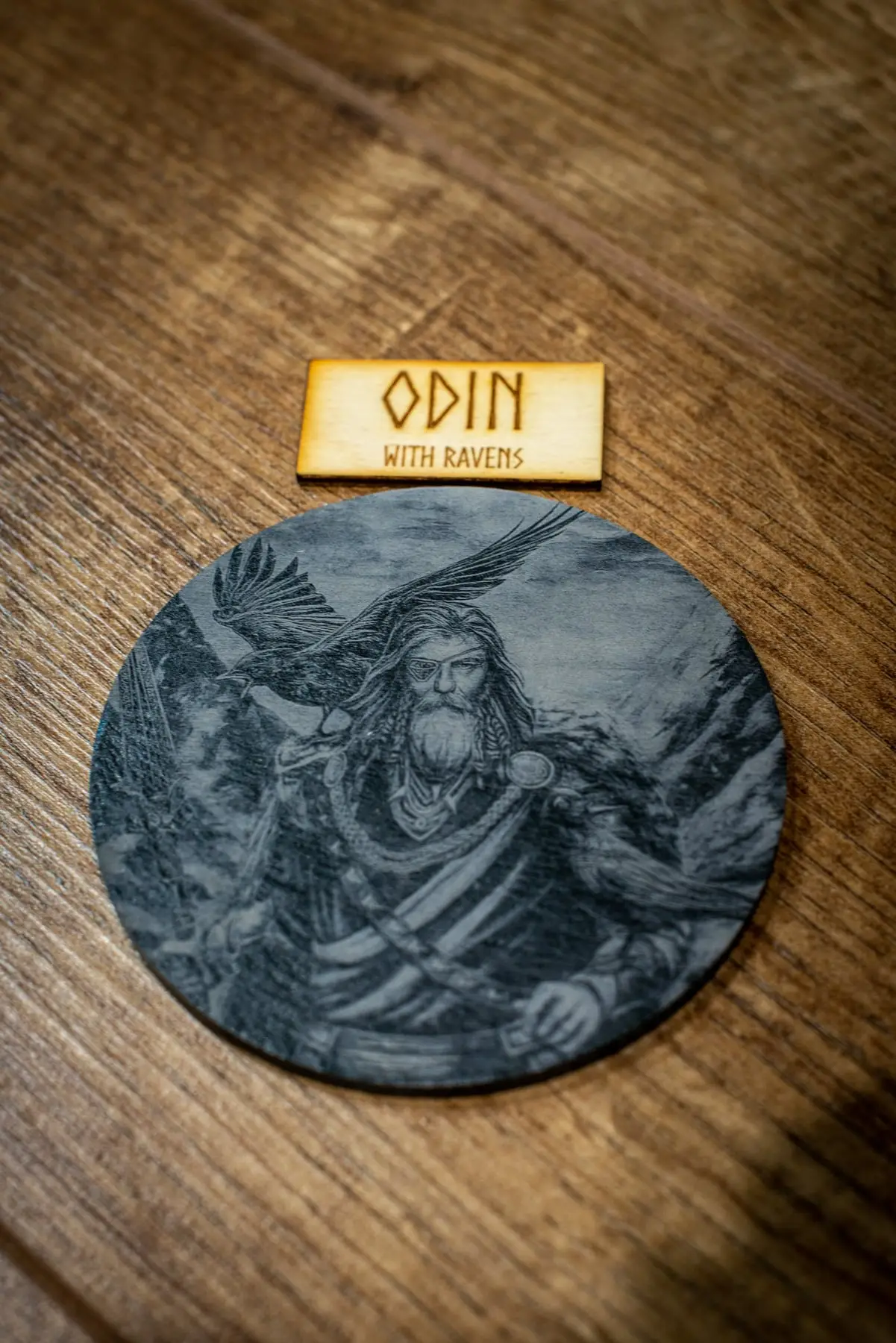Viking Bowls-Odin with Ravens Coaster