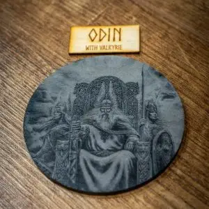 Odin with Valkyrie Viking Slate Coaster