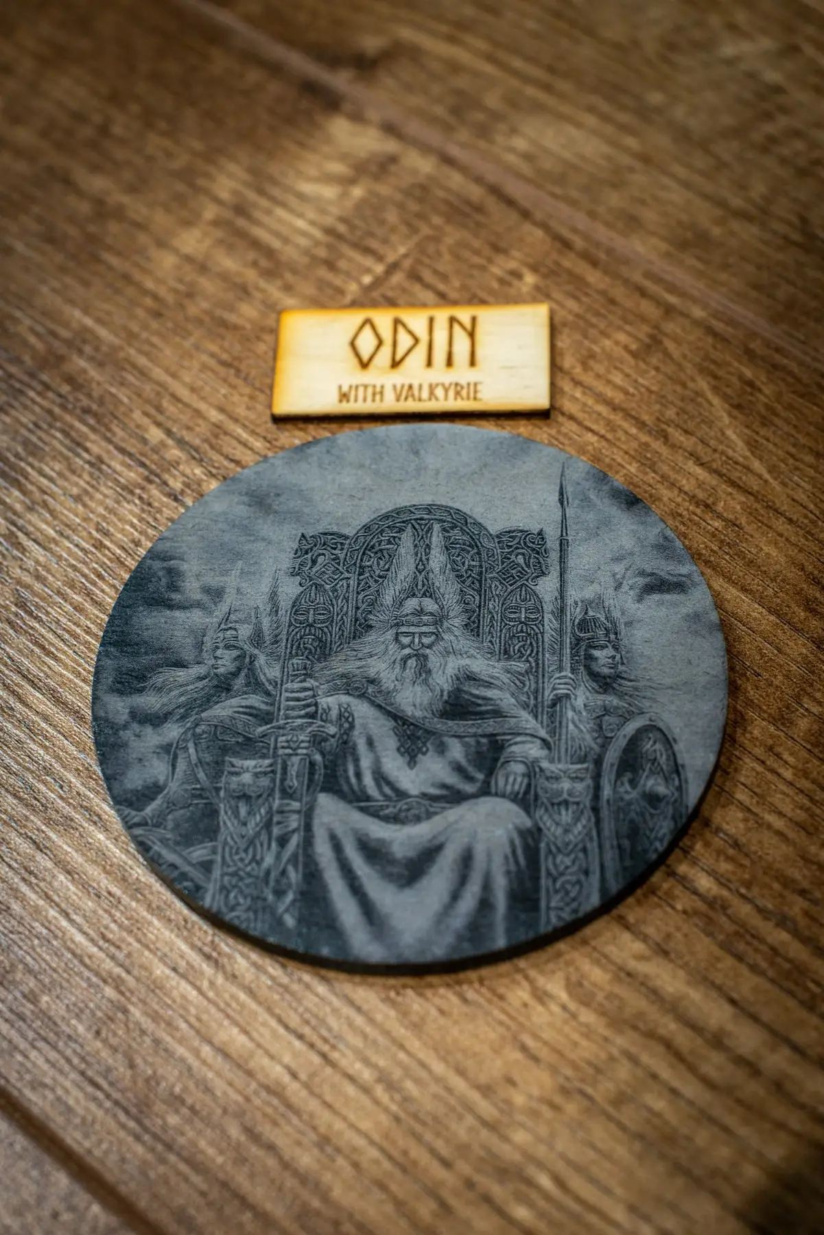 Viking Bowls-Odin with Valkyrie Coaster