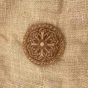 Celtic Cross Design Wooden Coaster