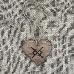 Viking Bind Rune Heart Hanging Decoration