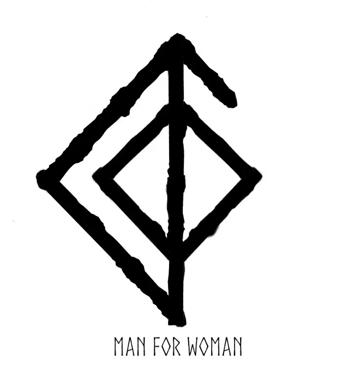 Man for Woman Rune with text